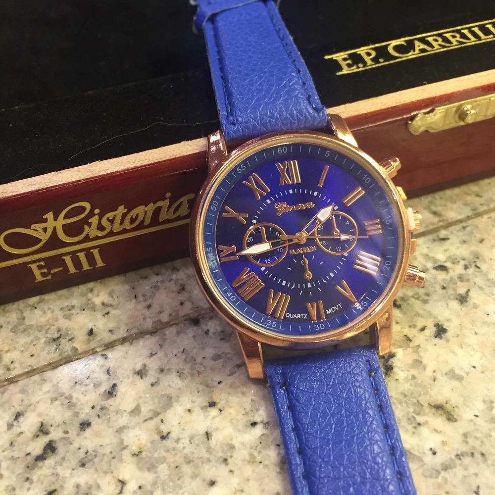 Blue Geneva Quartz Watch